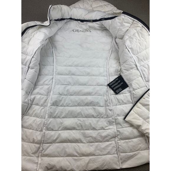 Guess Women's M White Puffer Jacket With Hood - Picture 10 of 14